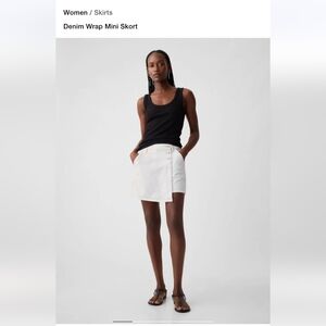 Denim Wrap Mini Skort - White